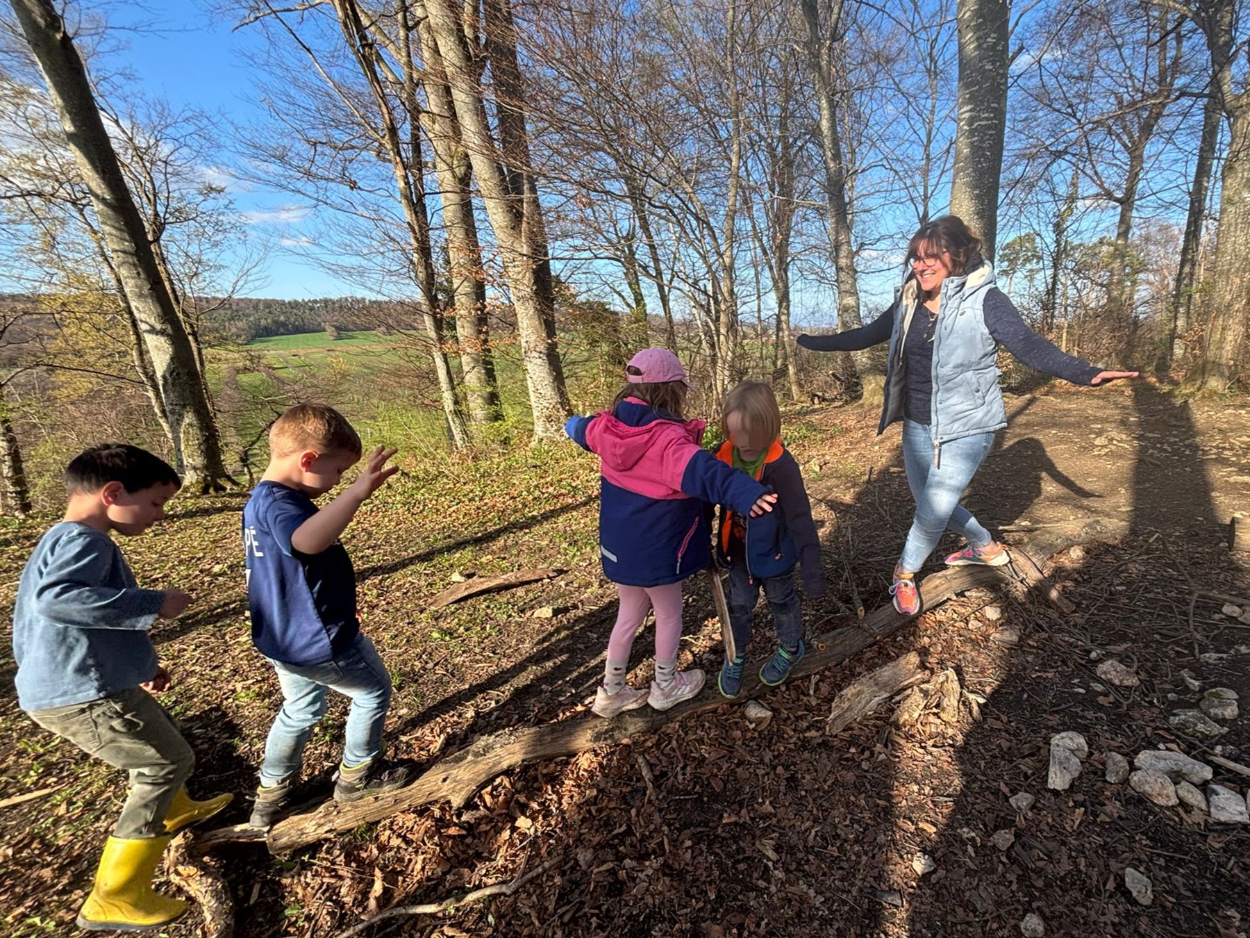 Balancieren im Wald